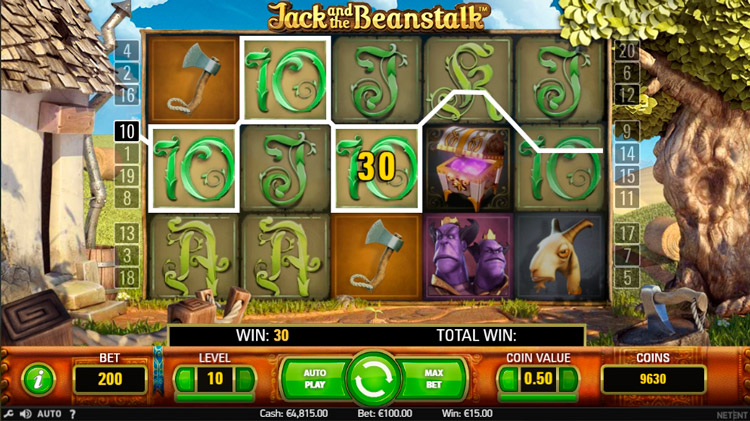 Выигрыш в слоте Jack and the Beanstalk от NetEnt