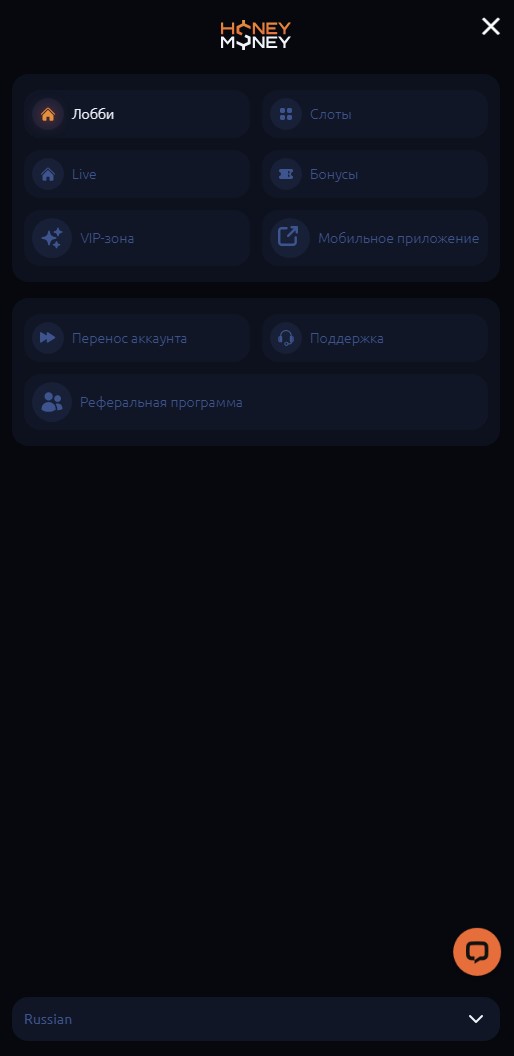 Мобильная версия Honey Money Casino - интерфейс адаптированный под смартфоны