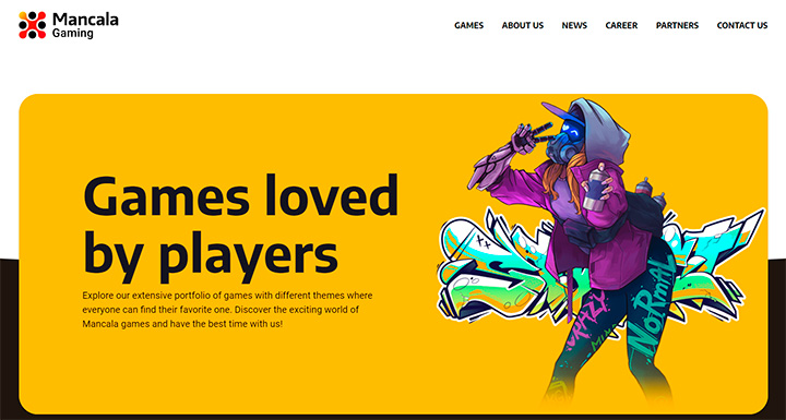 Сайт провайдера Mancala Gaming