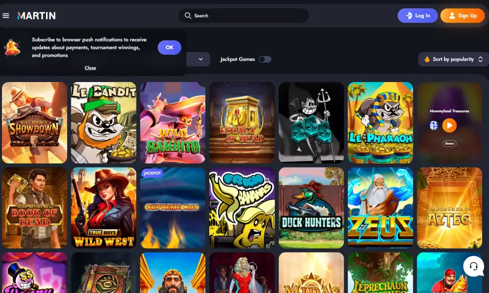 Игровые автоматы Martin Casino - более 11000 игр от ведущих провайдеров