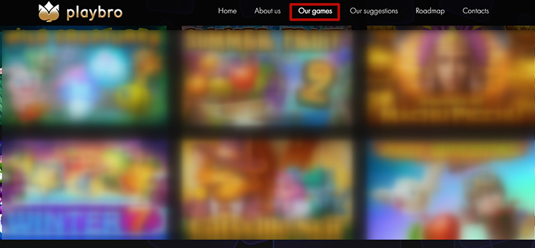 Раздел с играми на сайте Playbro