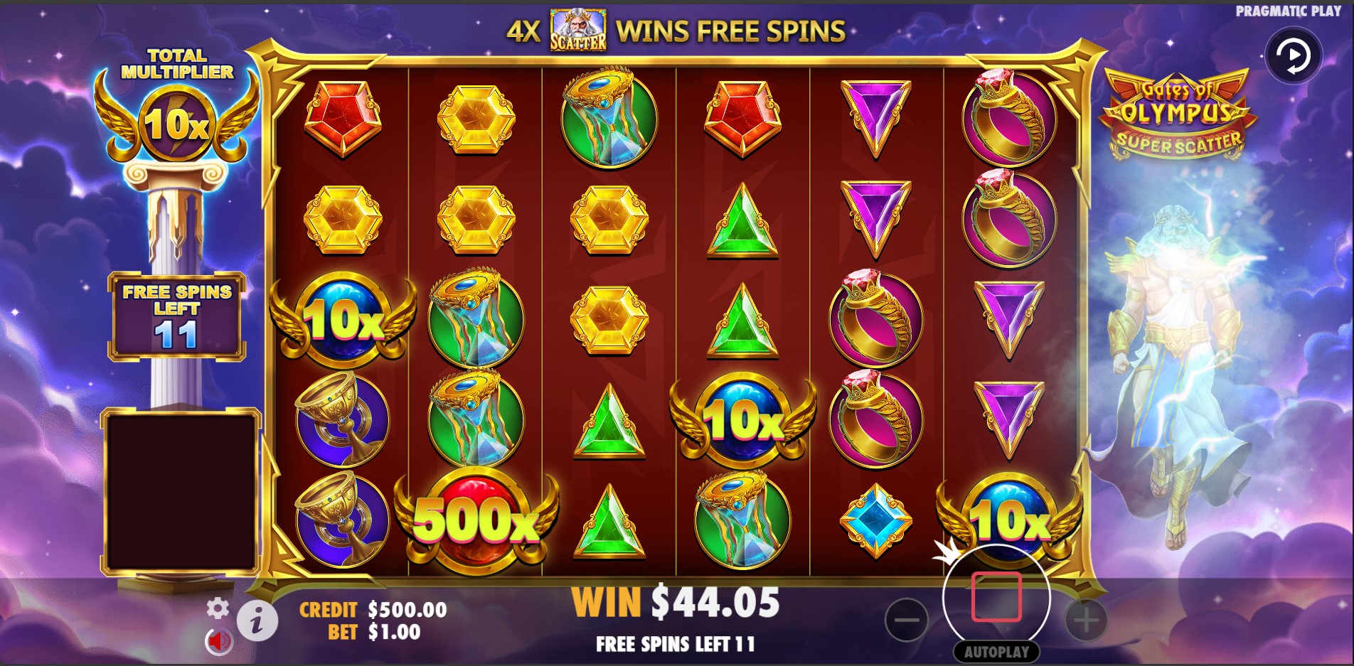 Самые большие множители в Gates of Olympus Super Scatter